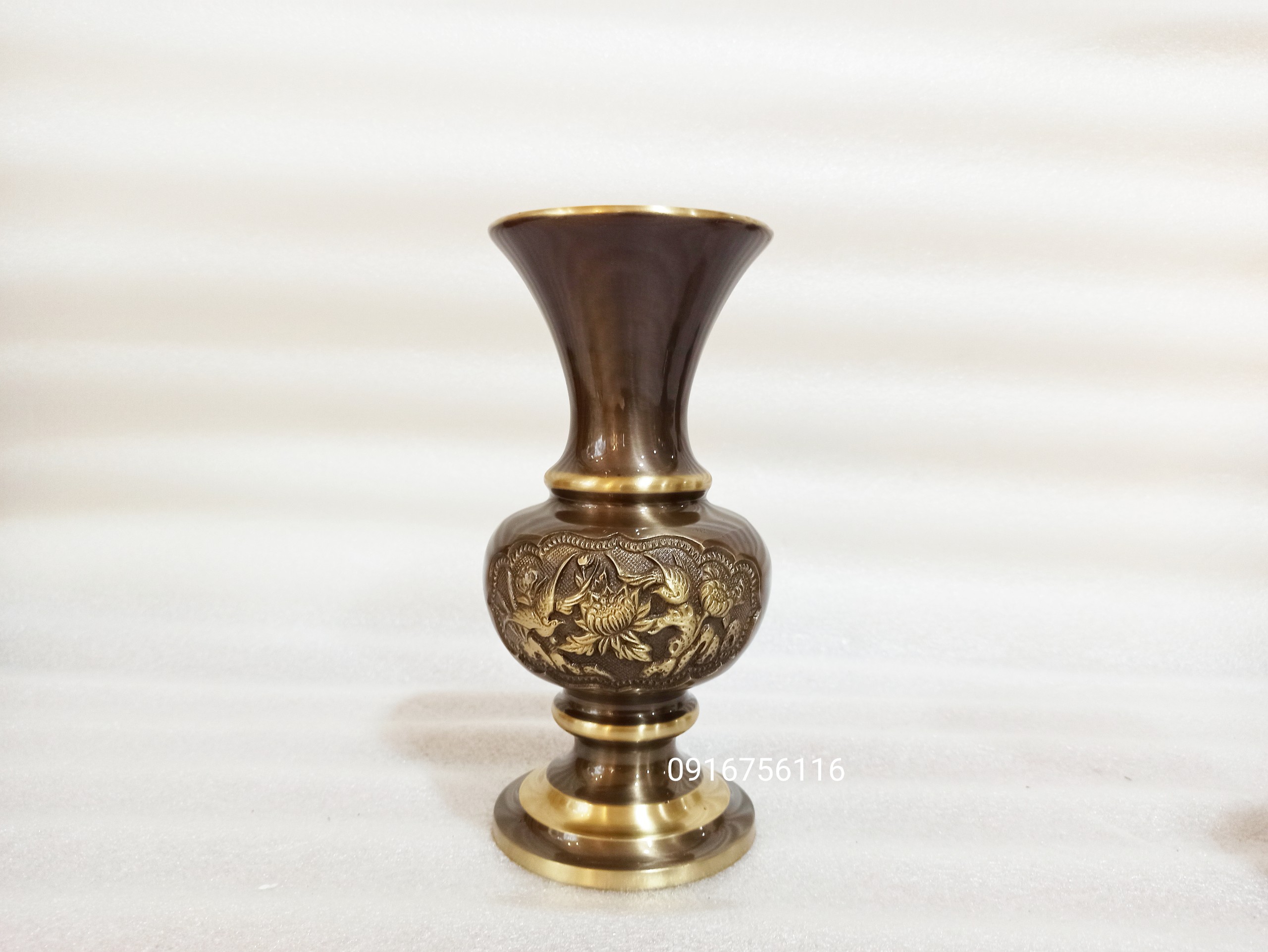 [Miễn ship 100%]Bình bông đồng, lọ hoa đồng đúc thủ công, lọ hoa đồng thau-Đồ đồng Nguyệt Ánh