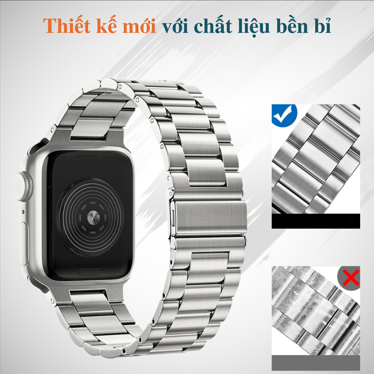 Dây Đeo Thép Dành Cho Apple Watch Ultra / Apple Watch Series, Kai.N Metal Band - Hàng Chính Hãng