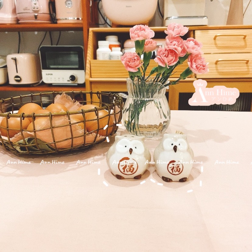 Lọ Đựng Gia Vị Muối Tiêu & Đựng Tăm Bằng Sứ Nhập Khẩu Nhật Bản