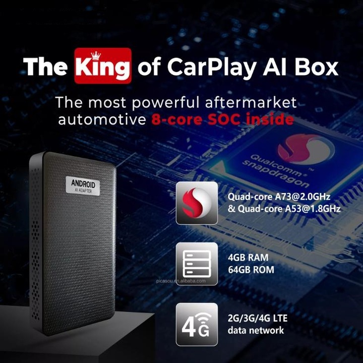 AndroidBox Ai Thế Hệ Mới Nhất dành cho xe ô tô. Android Chip 8 nhân, ram 4G, rom 64G PLC-S21E