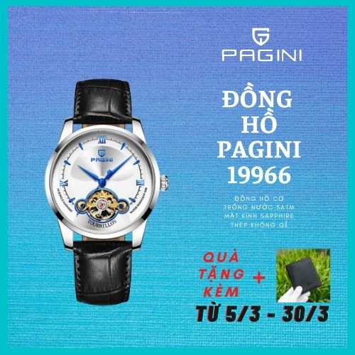 Đồng Hồ Nam Dây Da Chống Nước PAGINI 19966 Cao Cấp – Bảo Hành 12 Tháng