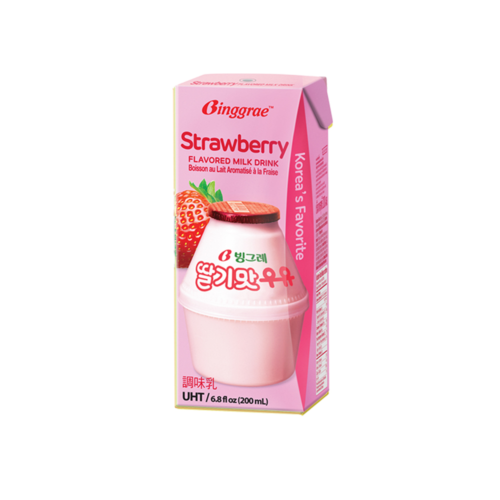 Lốc Sữa Dâu Hàn Quốc Binggrae Strawberry Milk (200ml x 6 hộp)