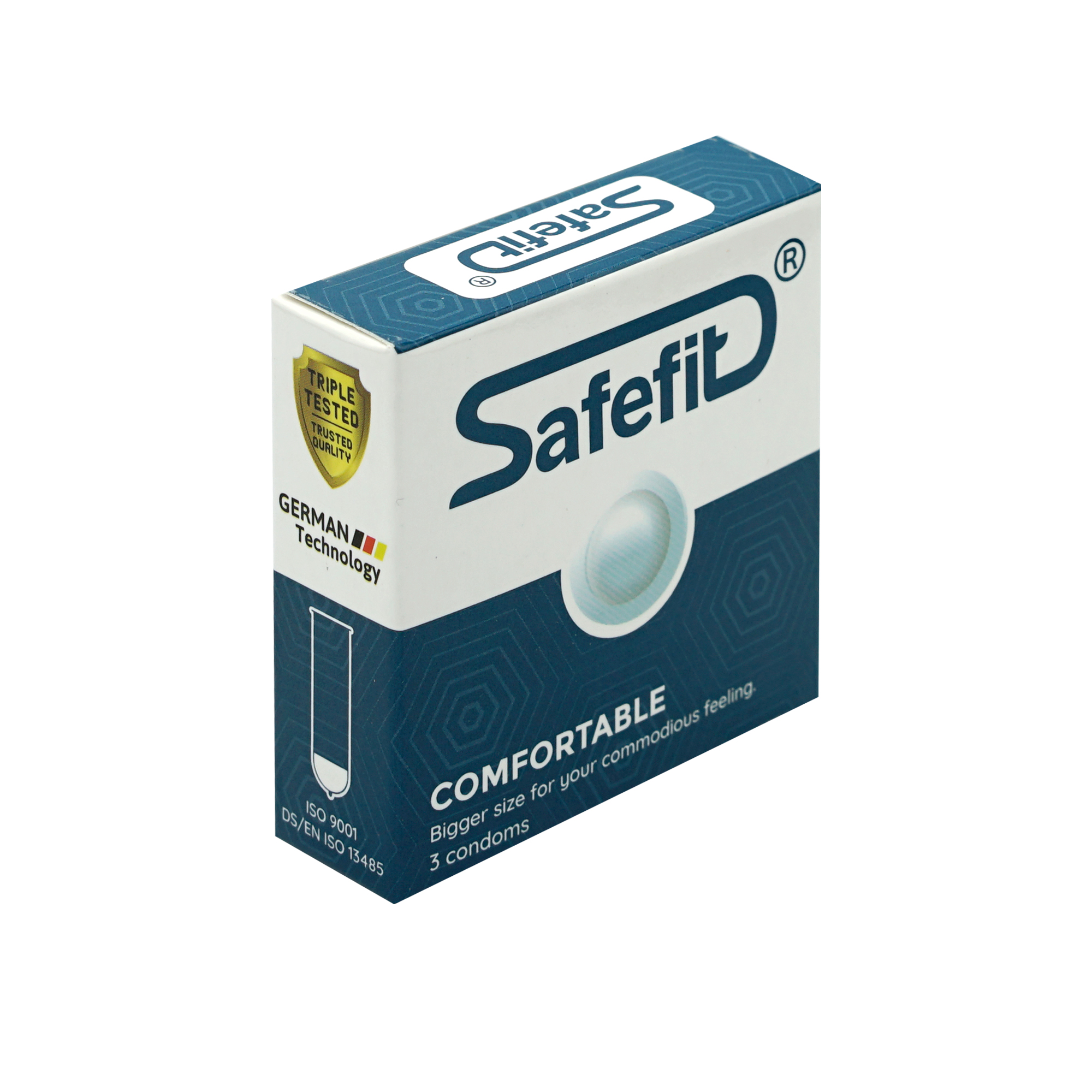 Hộp 12 Cái Bao Cao Su Safefit Comfortable Trơn - Mỏng - Nhiều chất bôi trơn