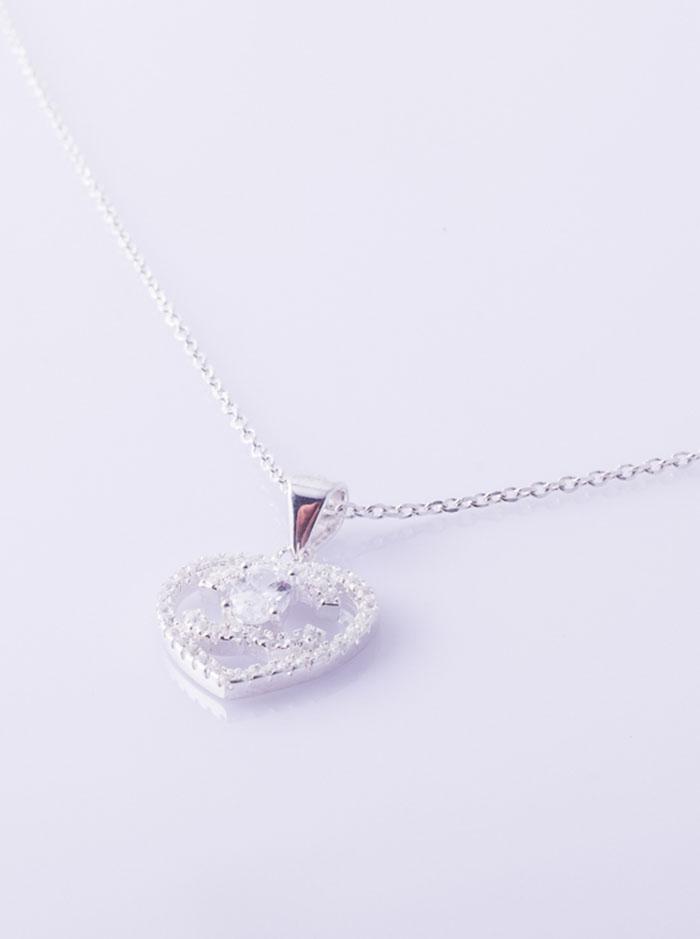 Dây chuyền bạc nữ S925 Italia Bạc Xinh Huệ Ngân Trái Tim PP1321