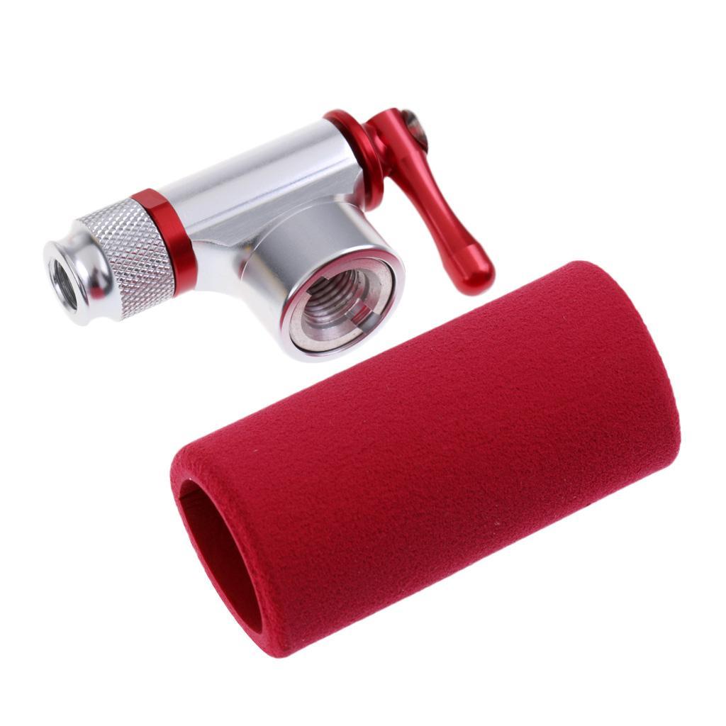 Bicycle CO2 Air Pump Mini Portable Cycling Mountain Bike Tire Pump Inflator Dual Head and 16.5cm Pump Extension Hose