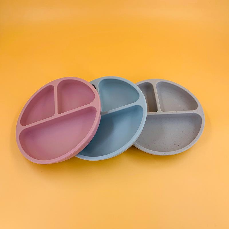 Trẻ Em Bộ Đồ Ăn Cho Bé Silicone Hút Bát Cho Bé Hình Mặt Cười Đĩa Bộ Dao Kéo Retro Trẻ Em Đĩa Dùng Tiệc Thân Thiện Với Môi Trường