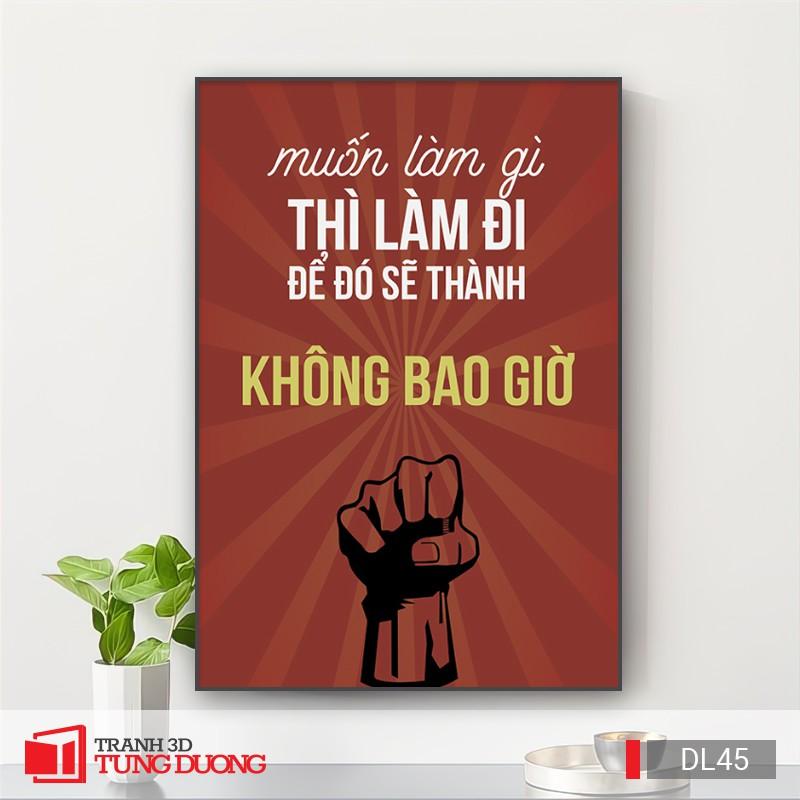 Tranh Canvas động lực văn phòng câu nói slogan truyền cảm hứng, tranh canvas trang trí DL10