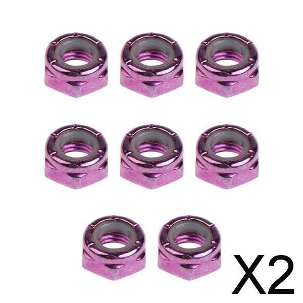 2x8pcs Skateboard Truck Wheel Axle Screw Nuts Longboard Accessories