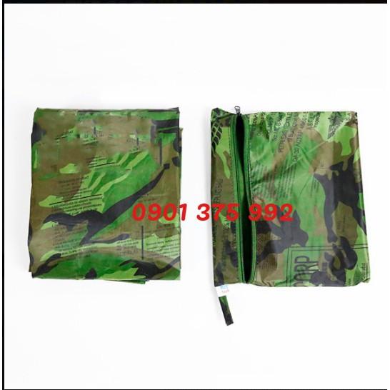 Áo mưa dây kéo vải dù màu rằn ri size lớn 1m4 cho nam