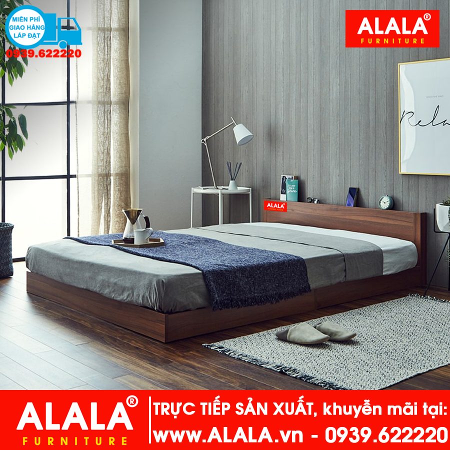 Giường thấp ALALA1011 gỗ HMR chống nước - www.ALALA.vn® - Za.lo: 0939.622220