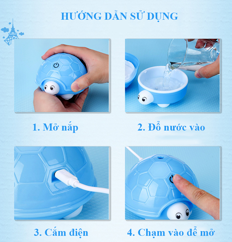 Máy phun sương, khuếch tán tinh dầu hình rùa