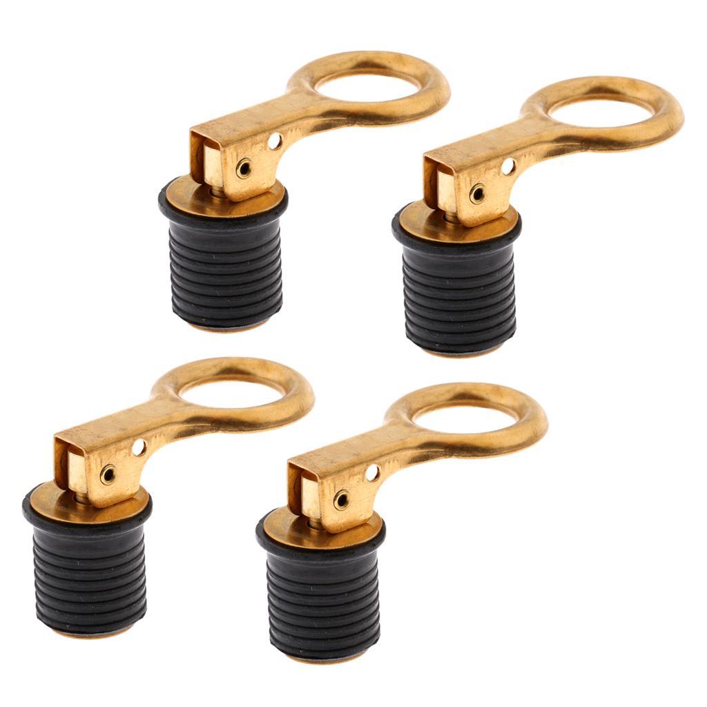 4x Adjustable Brass Lock Handle   Drain Plug 1" Boat Plumbing