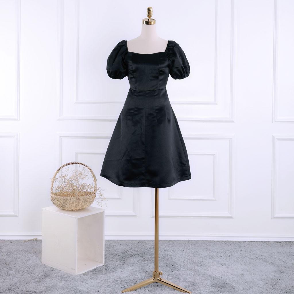 Đầm nữ cổ vuông tay bồng sang trọng - Váy nữ thiết kế TK FASHION DK877