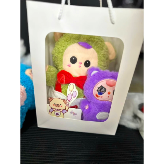 Set hộp quà tặng gấu bông Baby Three đáng yêu - 25cm - Móc khoá baby three 13cm