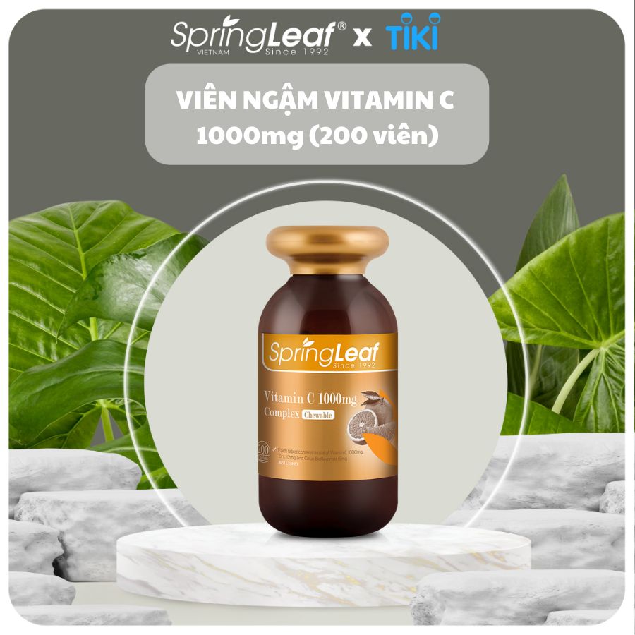 Tăng đề kháng Vitamin C Viên Ngậm Nhai 1000mg SpringLeaf 200 viên
