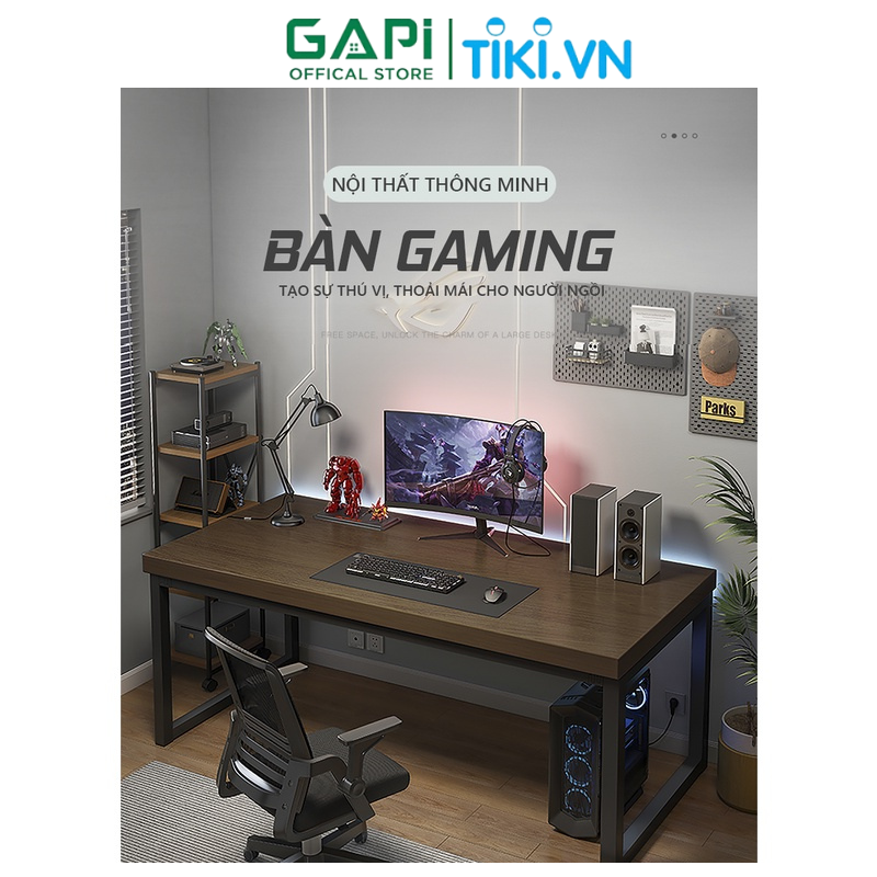 Bàn làm việc khung sắt chữ U , bàn gaming hiện đại cỡ lớn, phù hợp mọi không gian thương hiệu GAPI M66