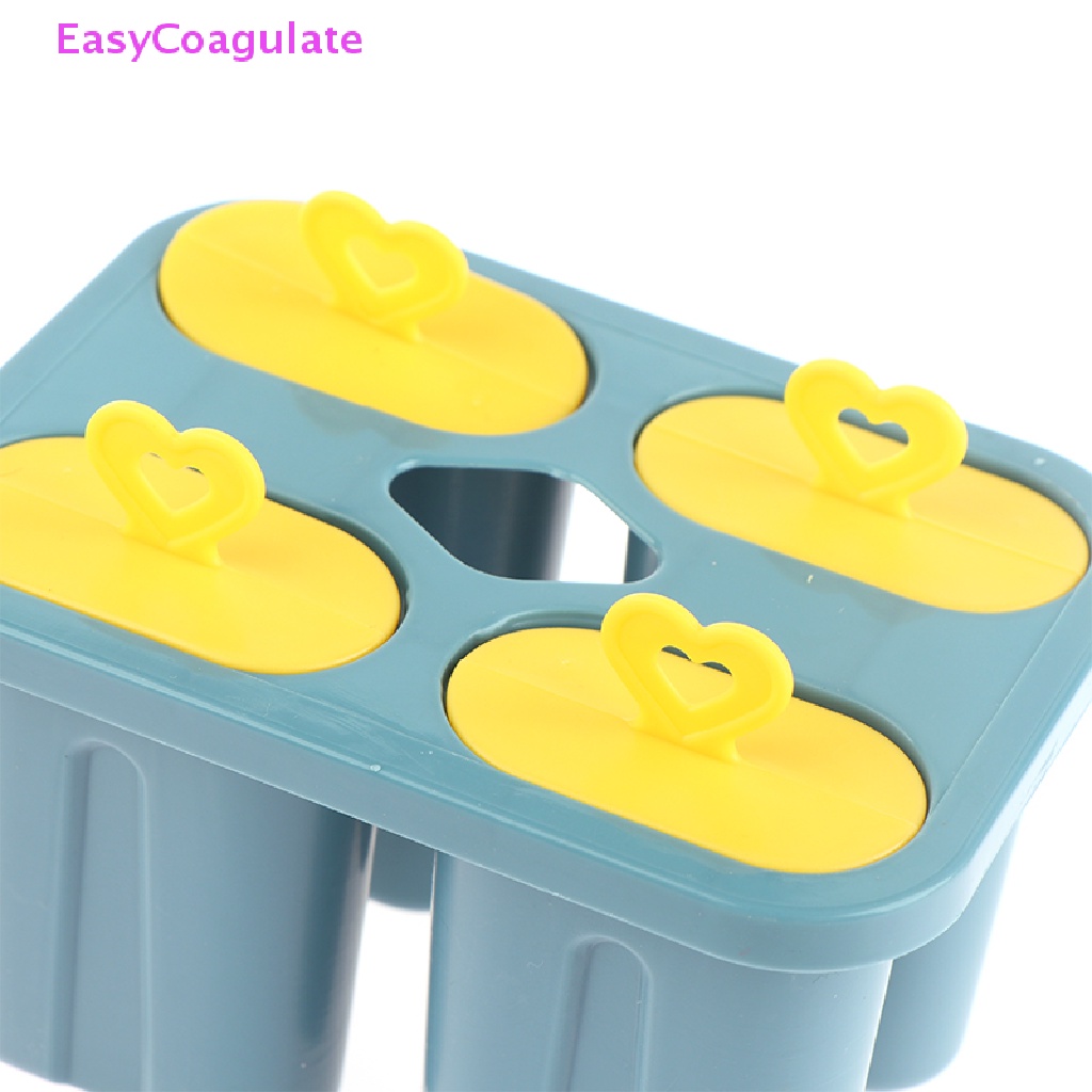 Bộ Khuôn Làm Kem 4 Cây Hình Trái Tim Tự Làm Ở Nhà Cho Bé Siêu Cute, Đáng yêu