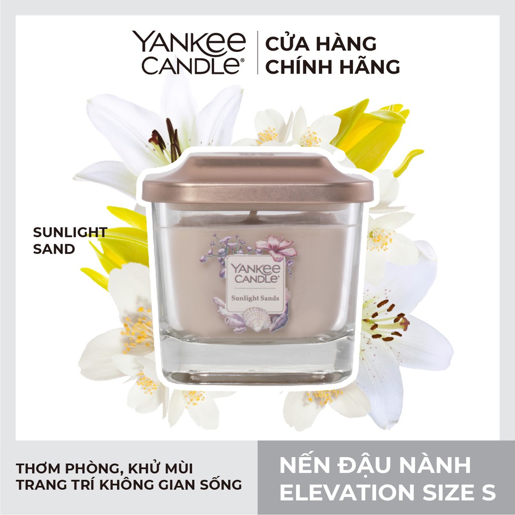 Nến ly vuông Elevation - Yankee Candle - Sunlight Sands - Size S