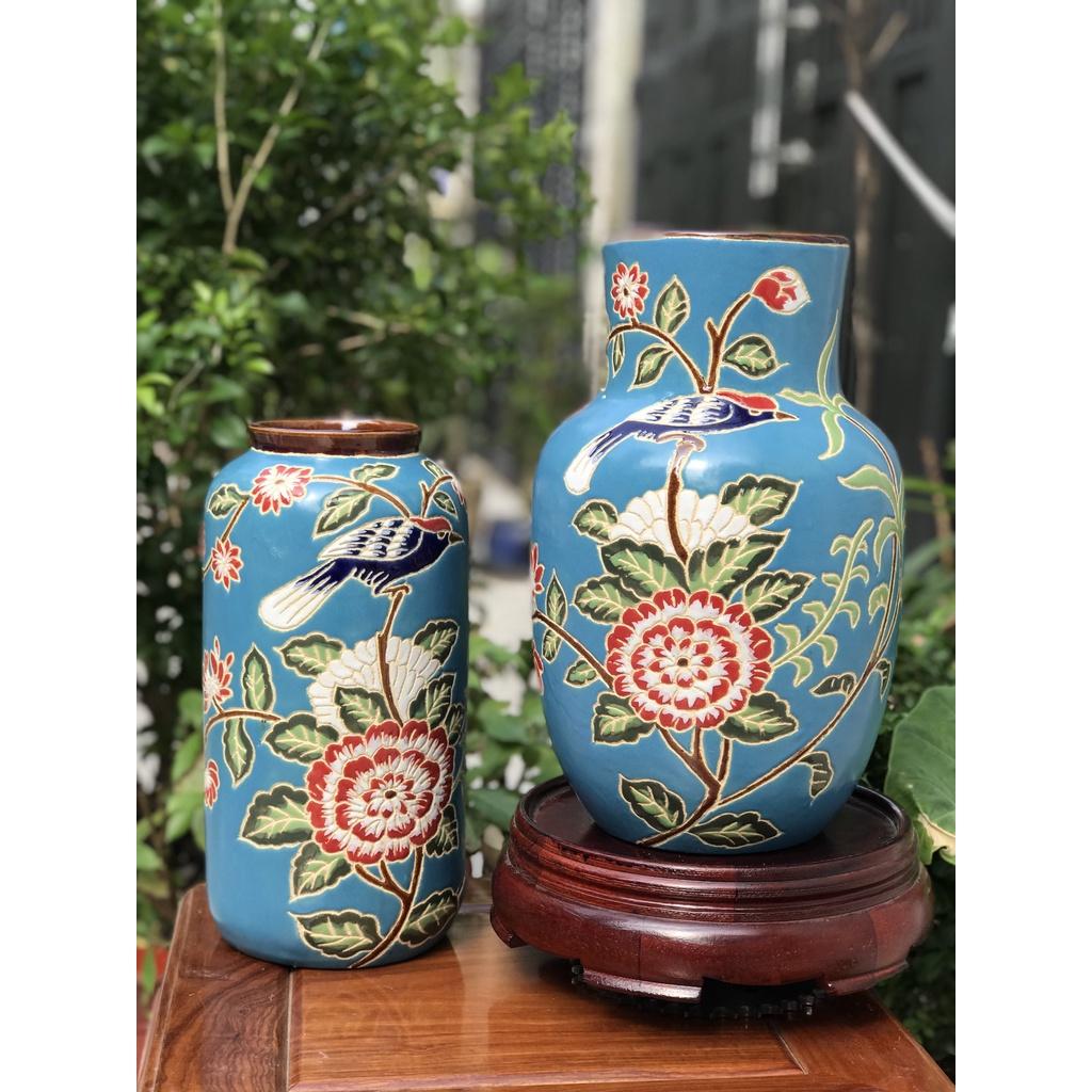 Bình Hoa Chim Xanh HN gốm sứ Nam bộ