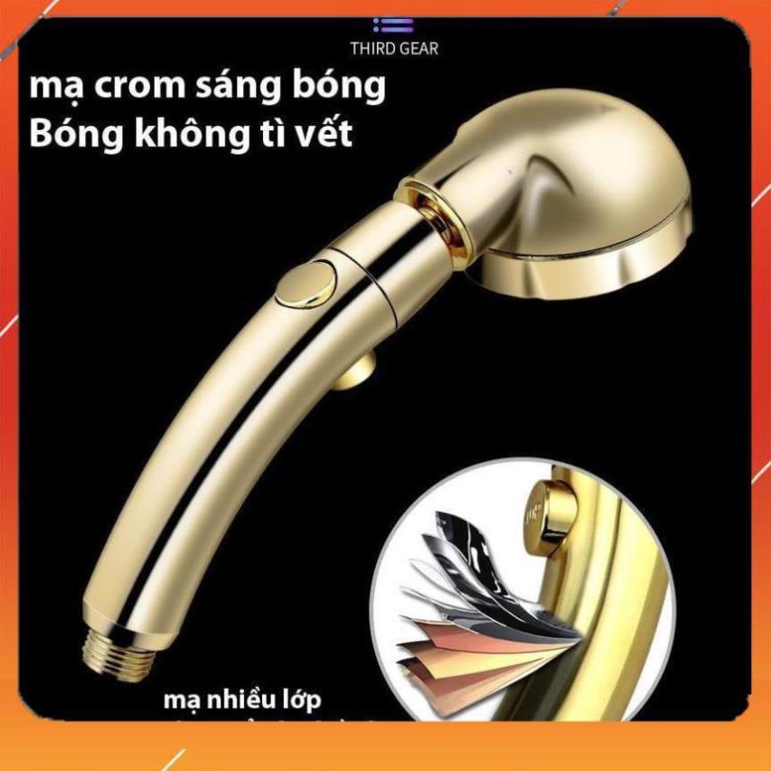 ️ Vòi Sen Tăng áp Có Nút Khóa Nước 3 chế độ Phun, Xoay 360 độ Hàng Xịn - Vàng Gold 206783