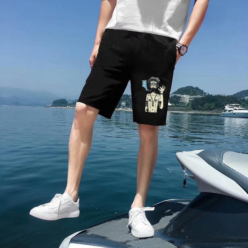 Quần ngắn thể thao ống rộng họa tiết hoạt hình thời trang cho nam
