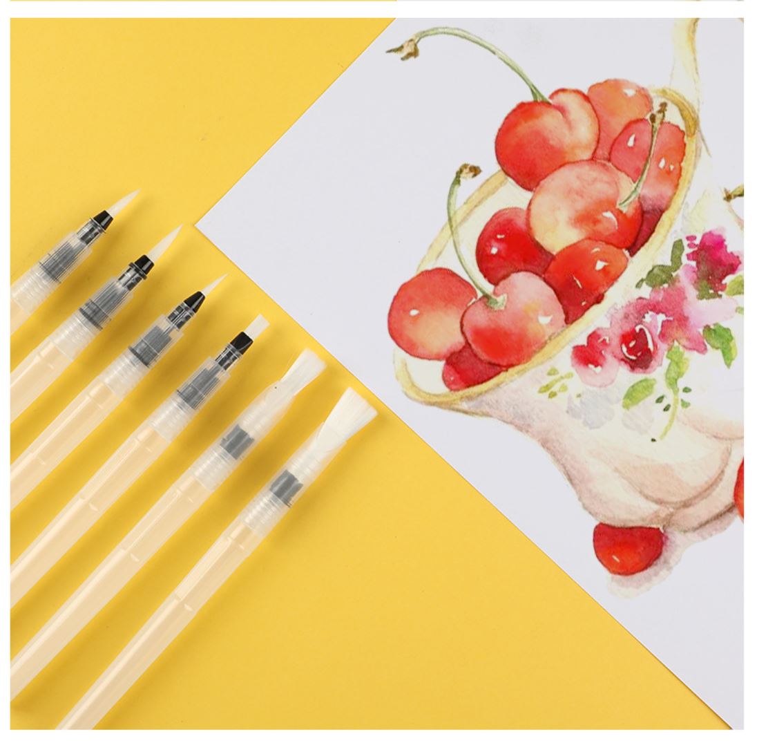 Bộ cọ vẽ màu nước, cọ vẽ Waterbrush 3 cây/ 6 cây nắp gài