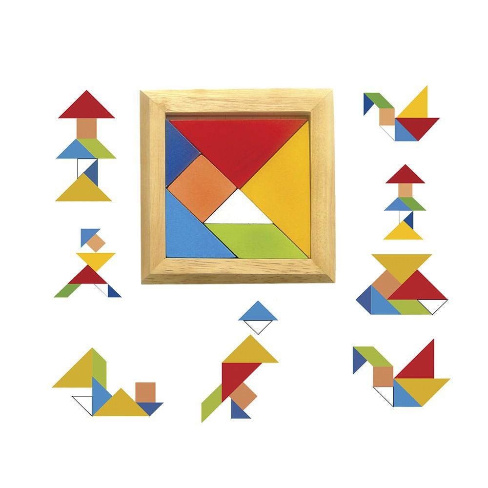 Trò chơi Tangram đơn | Đồ chơi trí uẩn màu xếp hình tư duy thông minh