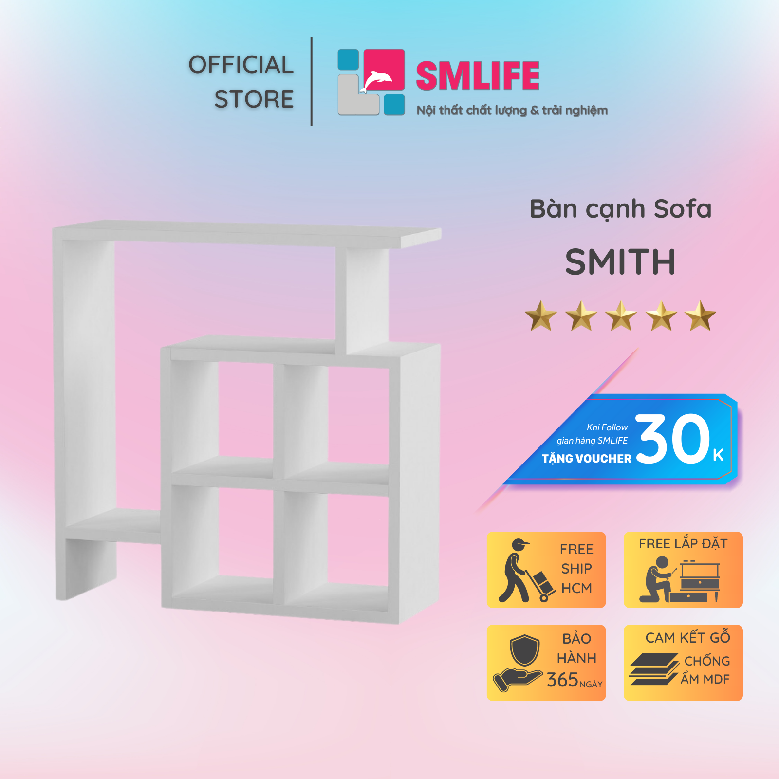 Bàn cạnh sofa SMLIFE Smith