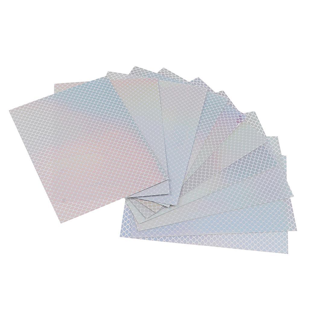 10pcs Adhesive Film Flash Tape For Lure Making Tying Materail Metal Hard Baits Luminous Sticker