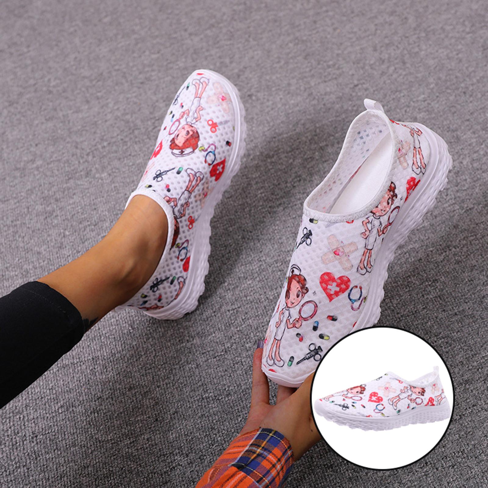 Nurse Doctor Print Women Sneakers Cosplay Shoes Slip On