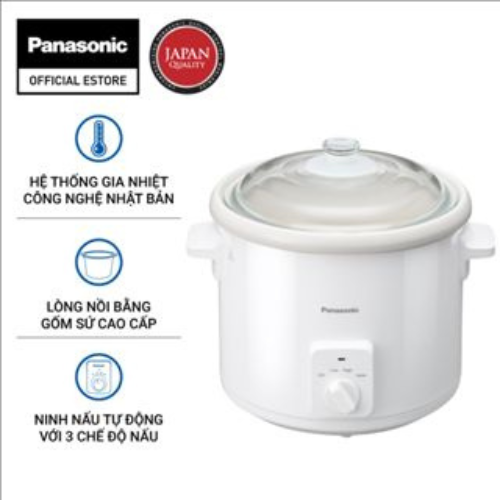 Nồi Nấu Chậm Ninh Hầm Đa Năng Panasonic NF-N51AWRA - Dung tích 5L - Lòng nồi gốm sứ cao cấp - Hàng chính hãng