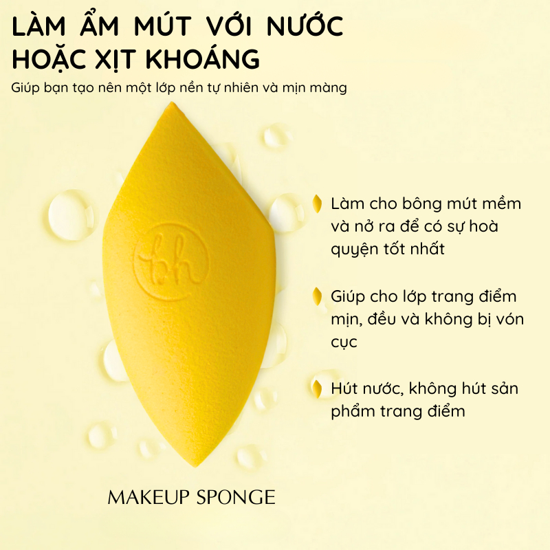 Mút Tán Nền Che Khuyết Điểm BH Cosmetics Miracle Concealer Sponge (Vàng)