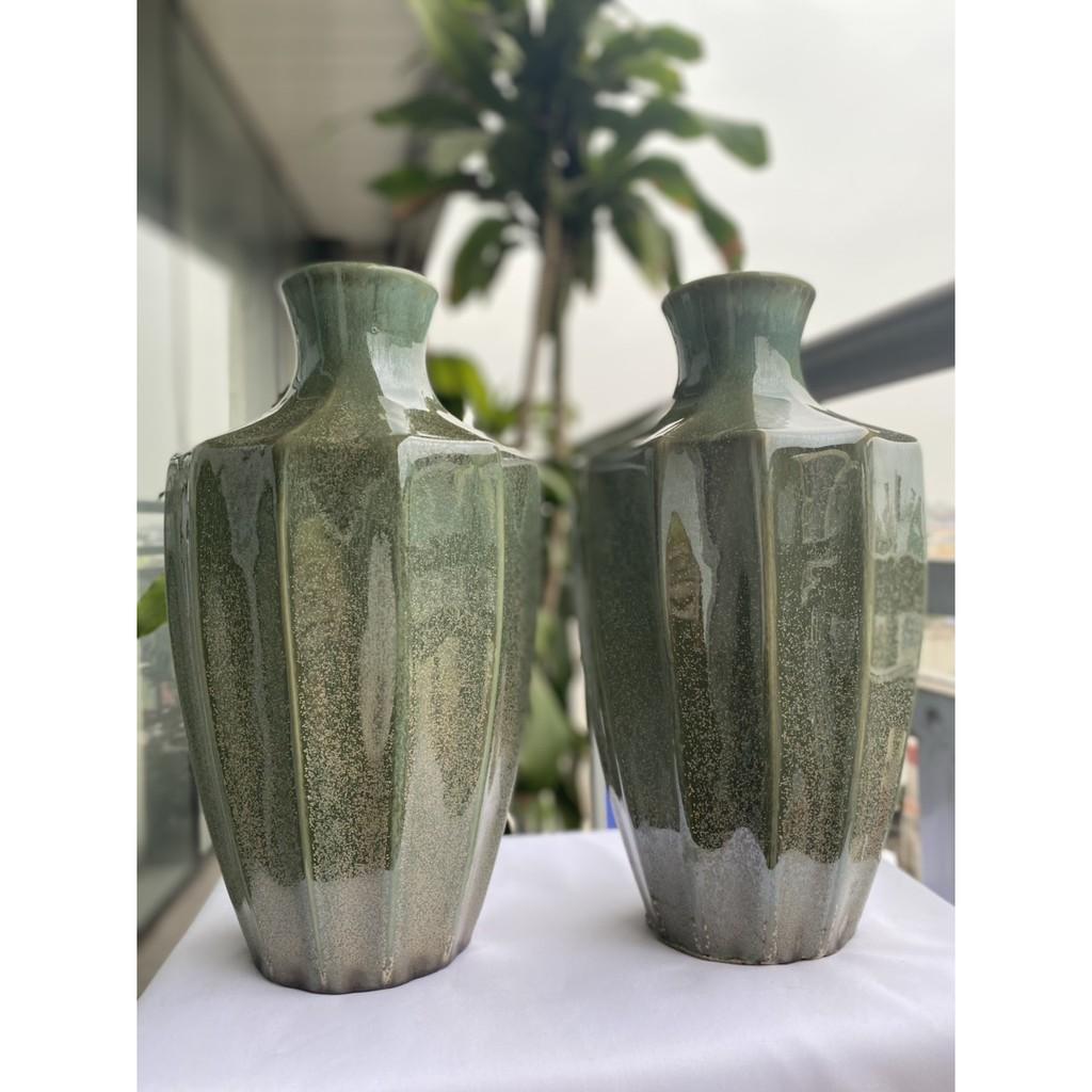 BÌNH HOA BÁT TRÀNG CAO CẤP DÁNG KIM CƯƠNG MEN NHŨ BÓNG