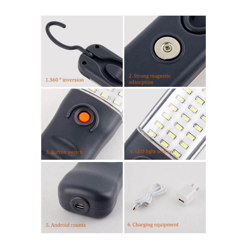 Đèn Pin Cầm Tay Có Độ Sáng Cao Led Có Thể Sạc Lạ Với Nam Châm Móc Xoay 360 °