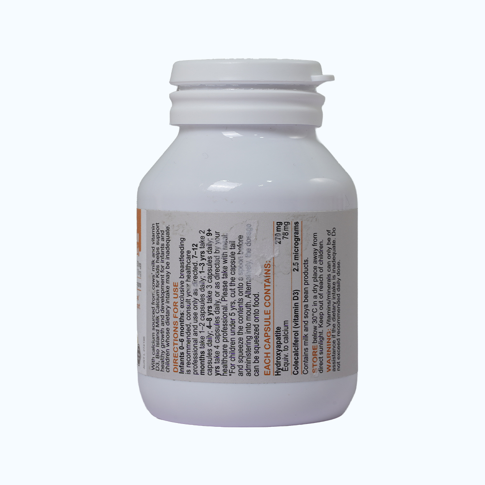 Viên uống Bioisland Milk Calcium For Kids Bổ sung Canxi, K2 và D3 cho trẻ (Hộp 90 viên)