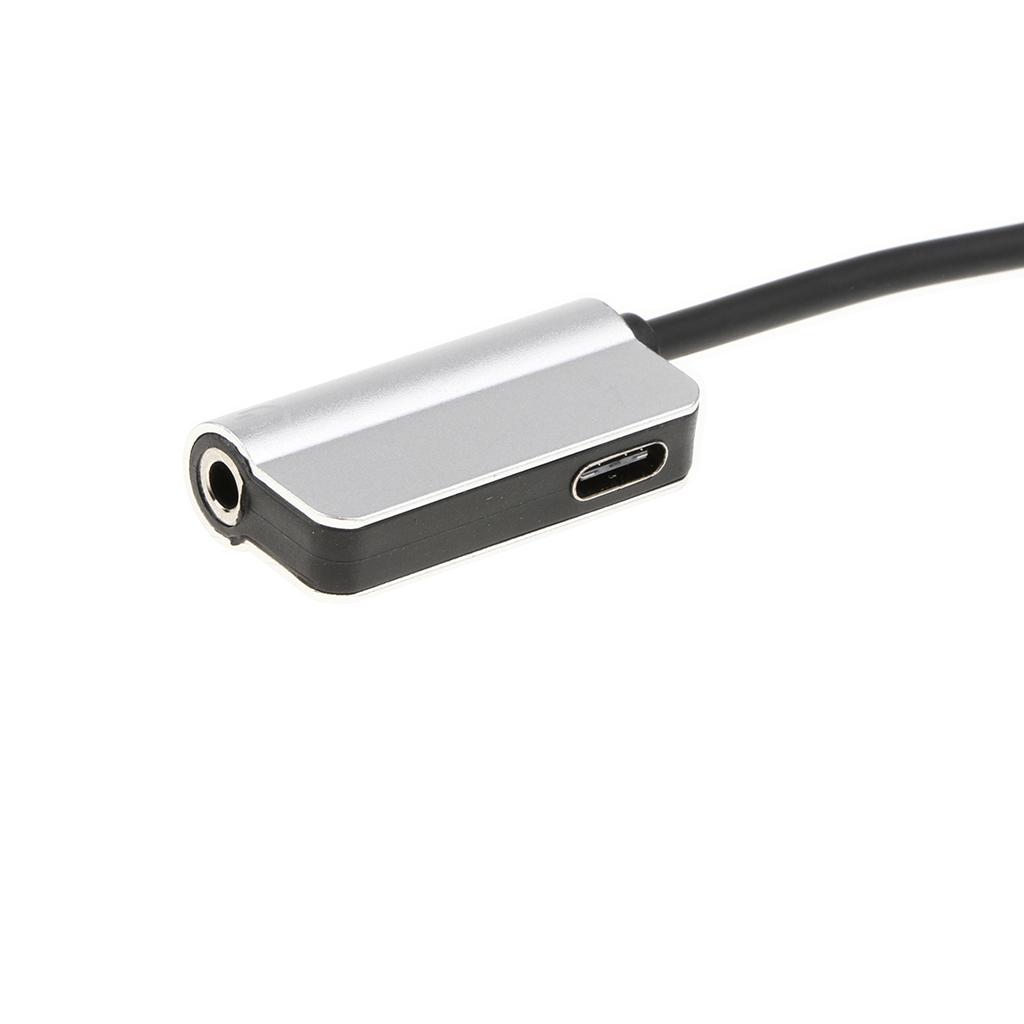 Type C to 3.5mm Headphone Audio Adapter, USB-C to 3.5mm Female Aux Microphone Connector Cable and Type-C Female Charging Port for Motorola Moto Z