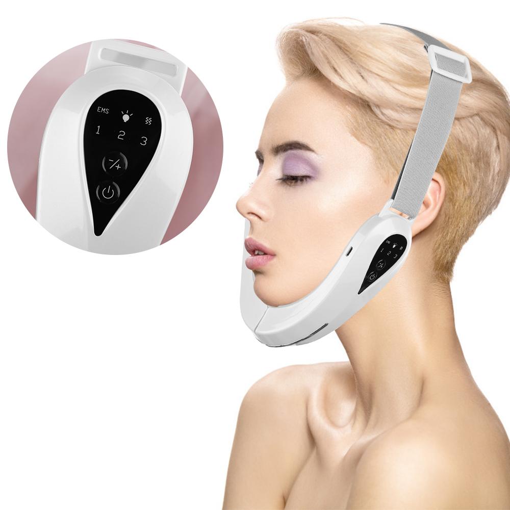 EMS Massage Mặt V-Line Nâng Đai Giảm Béo Rung Máy Massage Máy Ánh Sáng Đỏ Đèn LED Màu Xanh Dương Chăm Sóc Mặt Giảm đôi Cằm Dụng Cụ
