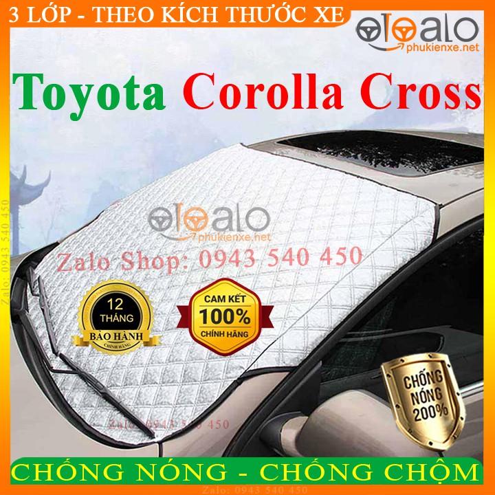 Tấm che chắn nắng kính lái ô tô Toyota Corolla Cross 3 Lớp Cao Cấp Chắn Nắng Cản Nhiệt