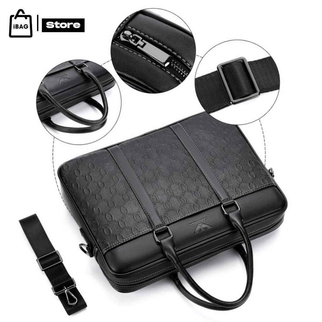 Cặp da công sở,Cặp văn phòng-Chất liệu Da PU cao cấp,Đựng Laptop 14inh,Chống nước,Vệ sinh dễ dàng-