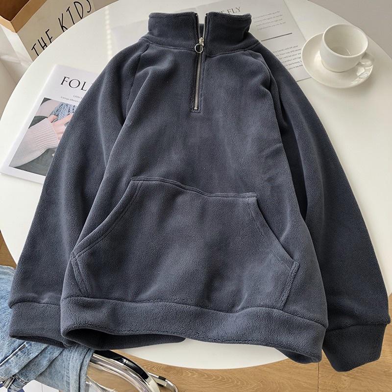 Oder - Áo Hoodie Trơn Basic Kéo Khóa