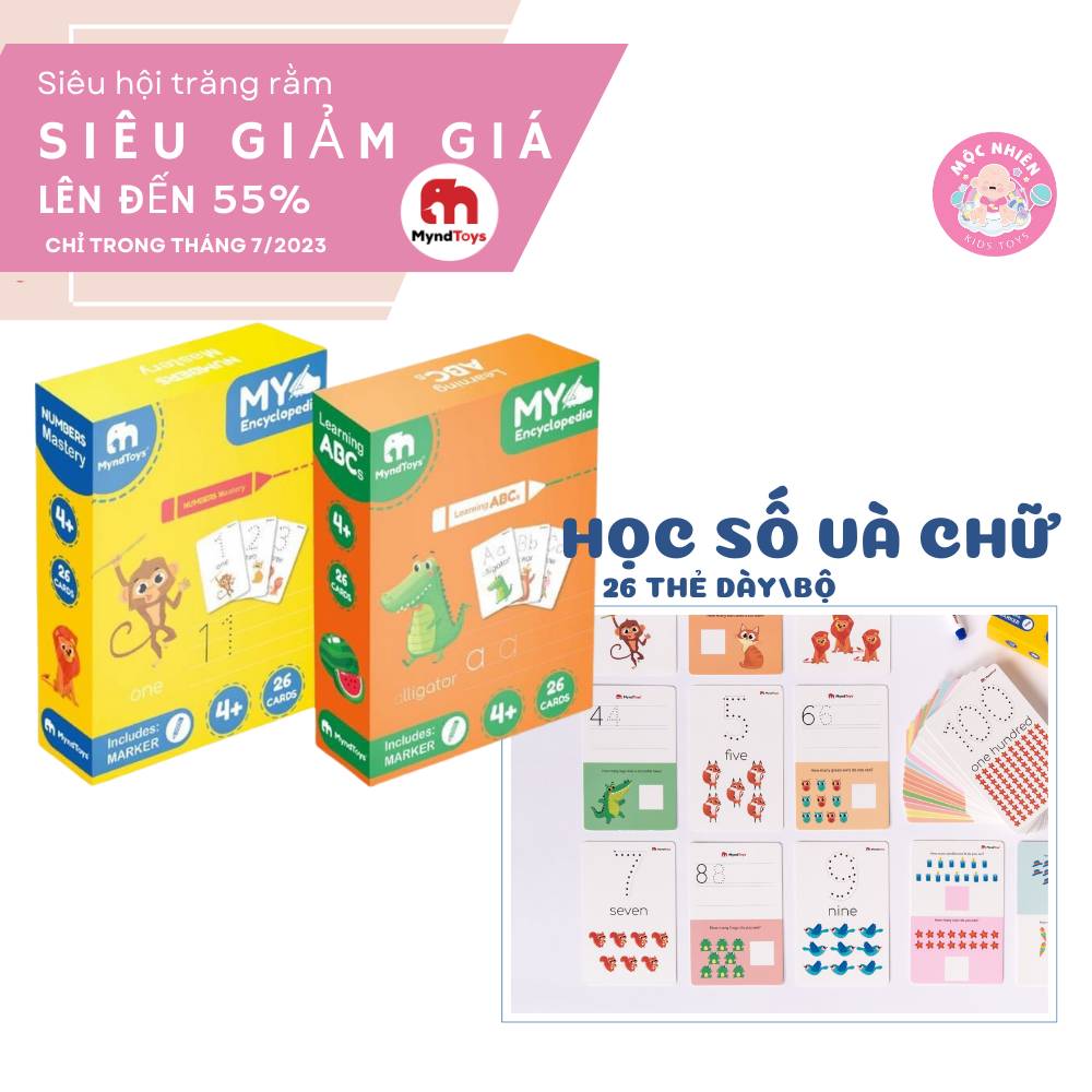 Đồ Chơi Giáo Dục Myndtoys - Thẻ Học Chữ Cái và Số Đếm (My Encyclopedia) Dành Cho Các Bé Trên 4 Tuổi