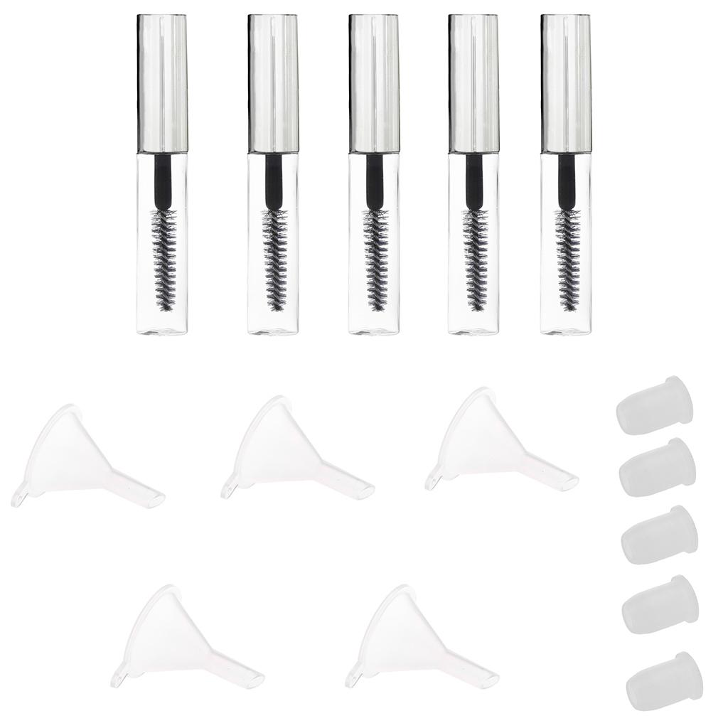 5 Chai Mascara Hộp Đựng Ống Lọ Với Lông Mi Cây Đũa Phép Cơm Nguội Lọ Với Phễu Di Động Thời Trang Kolarmy Comest