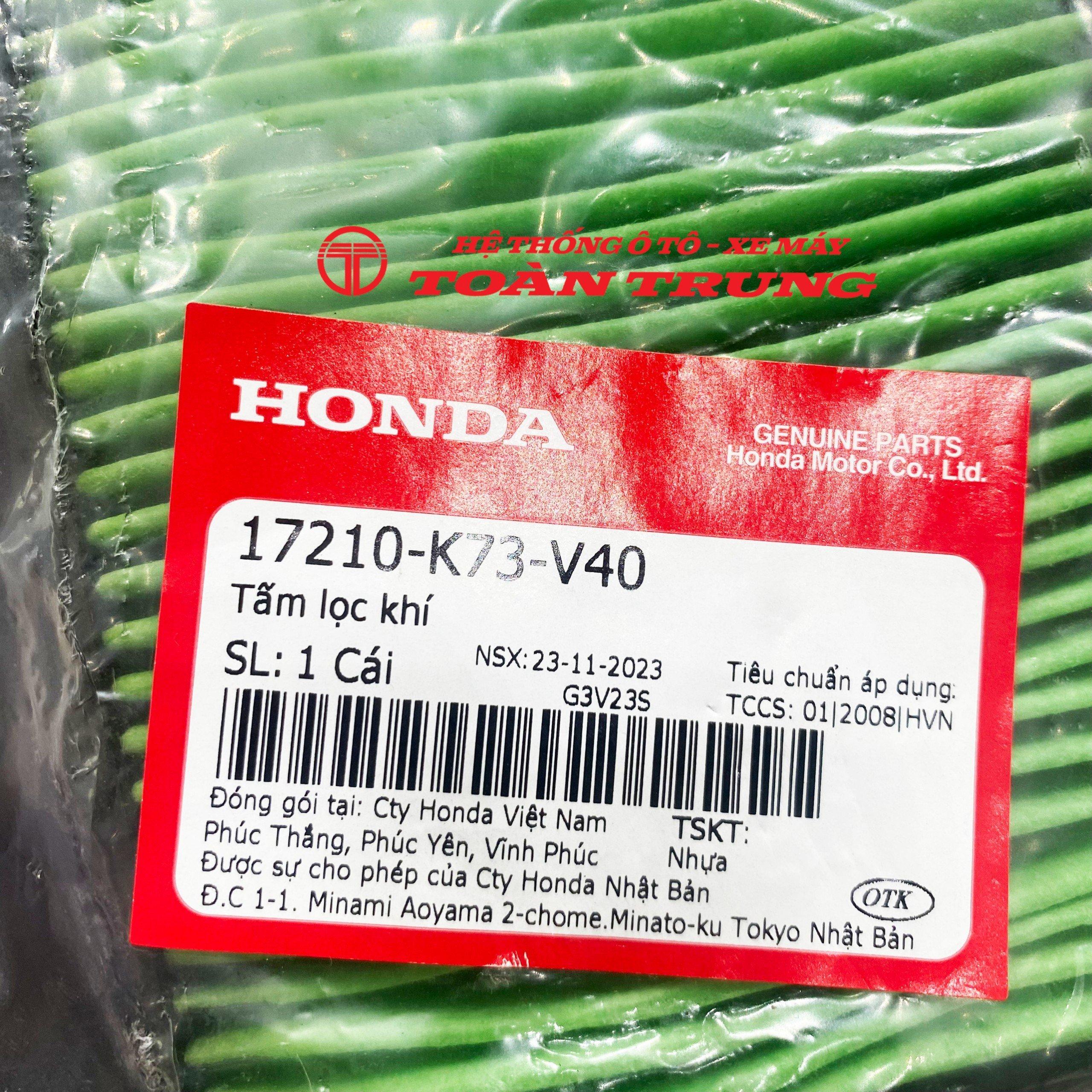 Tấm lọc gió Future 125 (2018-2024) chính hãƞg Honda &quot;17210K73V40&quot;