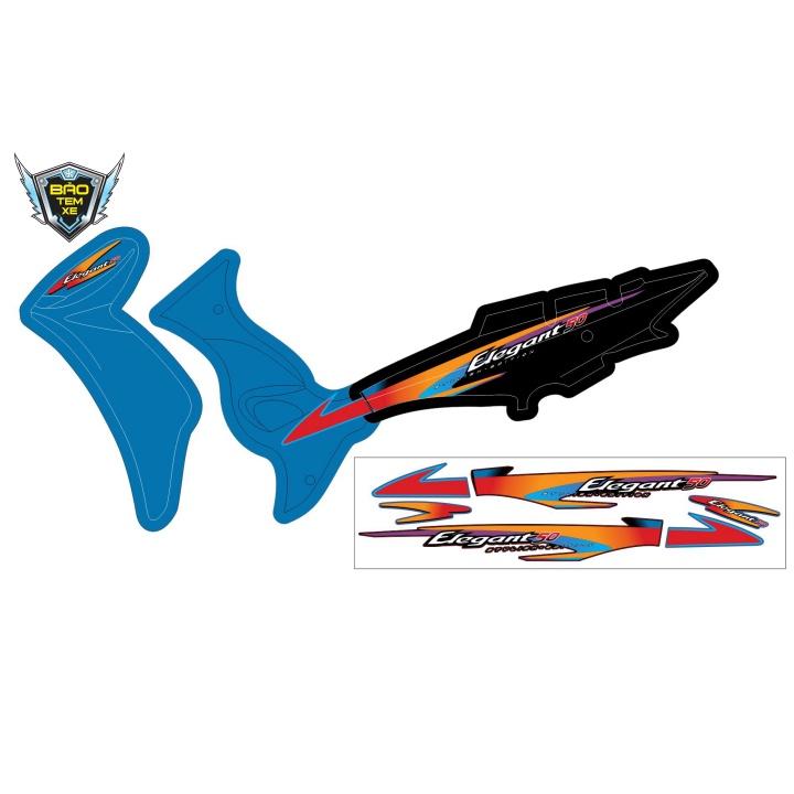 Tem rời dán xe elegant 50 2016 xanh đen