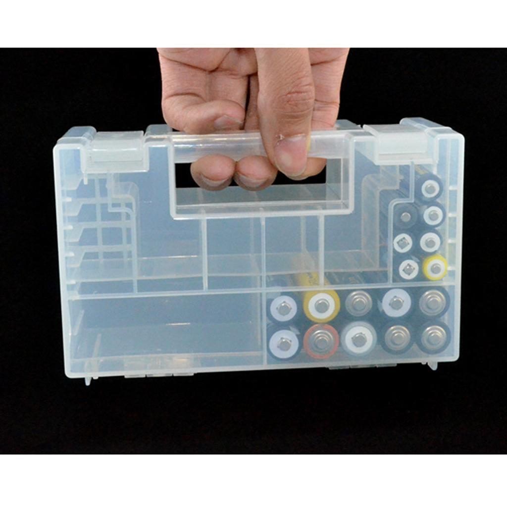 Clear AA/AAA Battery Storage Case/Organizer/Holder Holds 20 14AAA