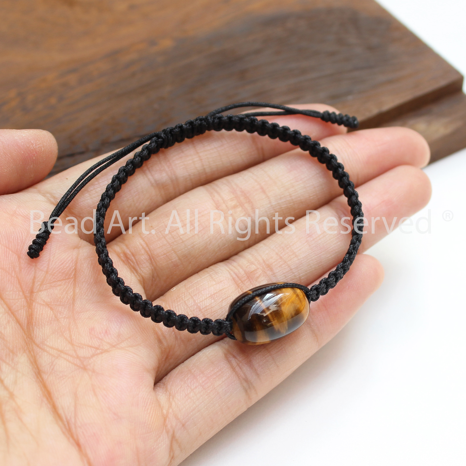 Vòng Tay Lu Thống Mắt Hổ Vàng Nâu, Mắt Cọp Vàng Nâu, Brown Tiger Eye Tự Nhiên Loại A, Mệnh Thổ, Kim, Vòng Tay Phong Thuỷ - Bead Art