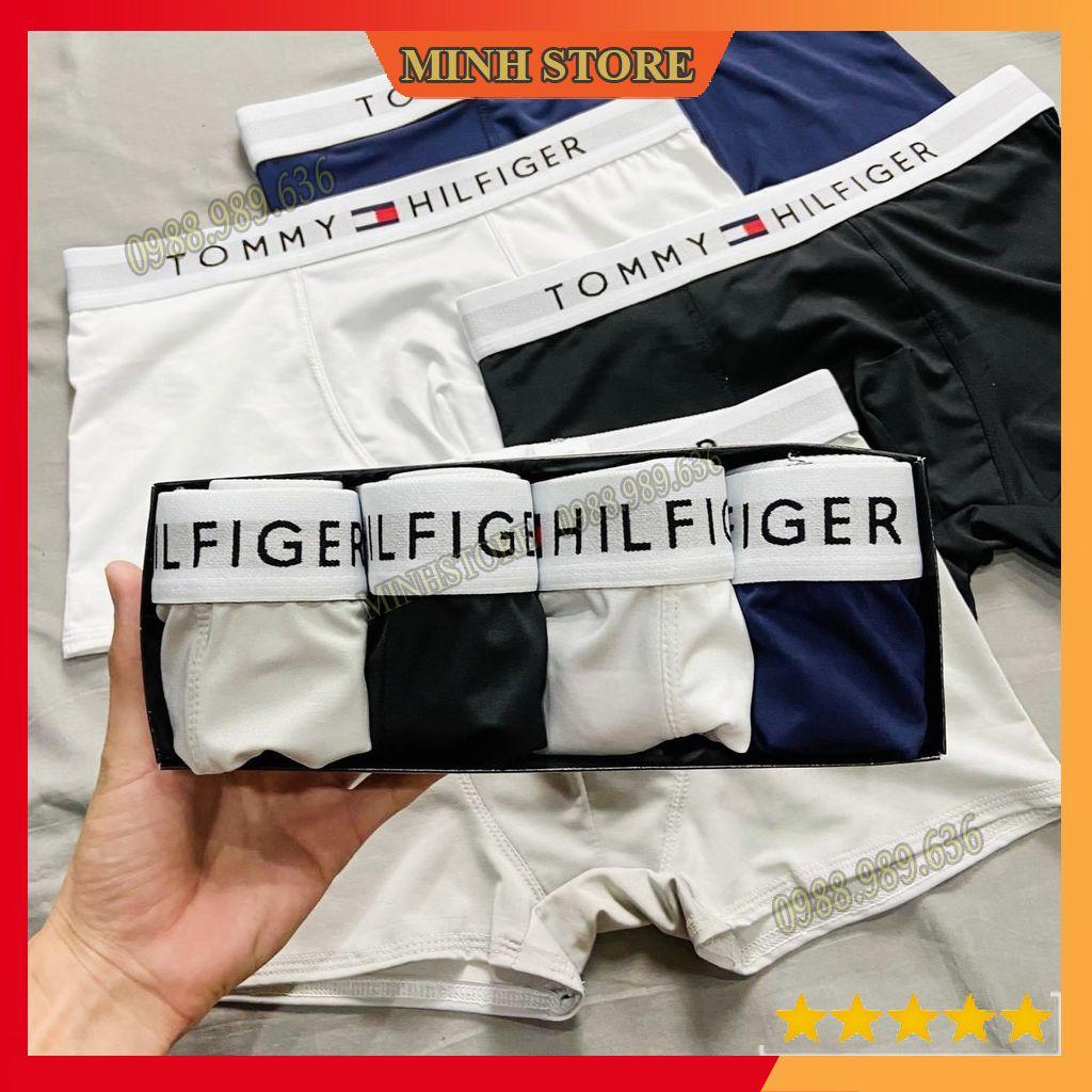 COMBO 4 Quần lót nam boxer thun lạnh cao cấp, quần sịp đùi nam boxer co dãn 4 chiều SD04 (Che tên) - MS66