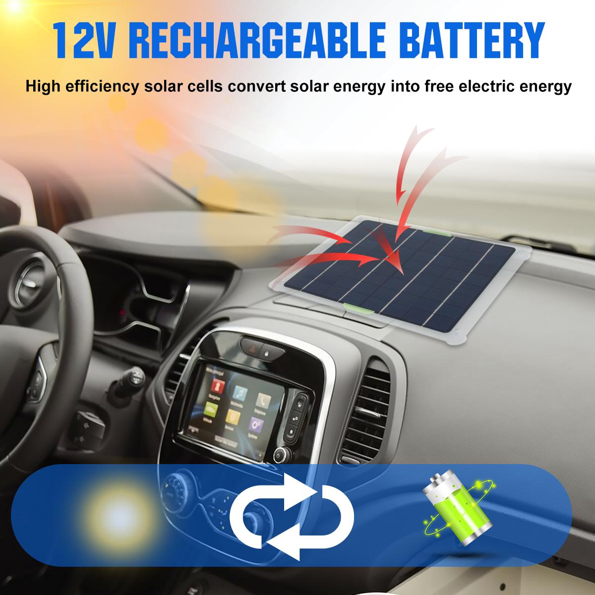 Bảng điều khiển năng lượng mặt trời di động 10W 20V Bộ sạc nhỏ giọt năng lượng mặt trời không thấm nước Bộ sạc pin với 4 giác hút PVC cho ô tô thuyền Ô tô RV Màu sắc: đen