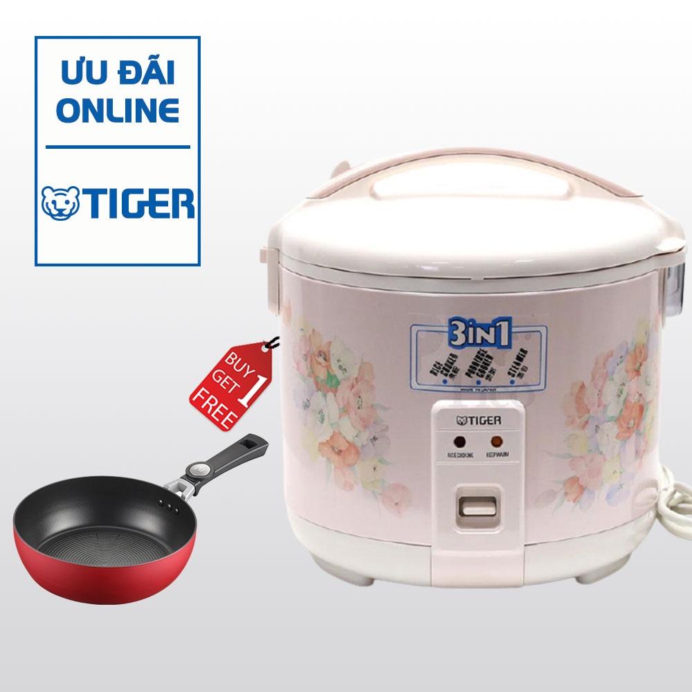 MUA 1 TẶNG 1 Nồi cơm điện đa năng Tiger 3 trong 1 JNP-1803 Màu hồng NHẬN 1 CHẢO POONGNYUN SERFP-28B - Hàng chính hãng