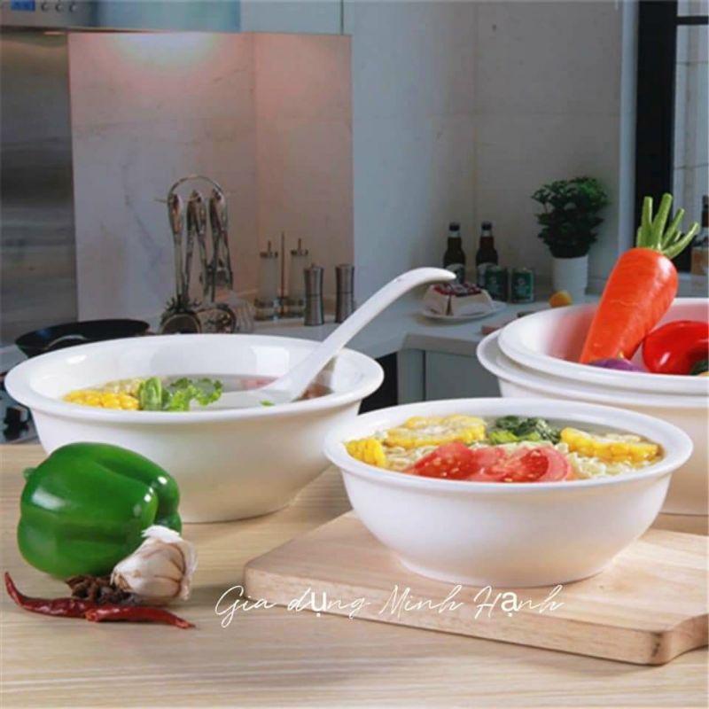 Tô âu sứ cao cấp đựng cơm canh có nắp đậy size đường kính 24cm